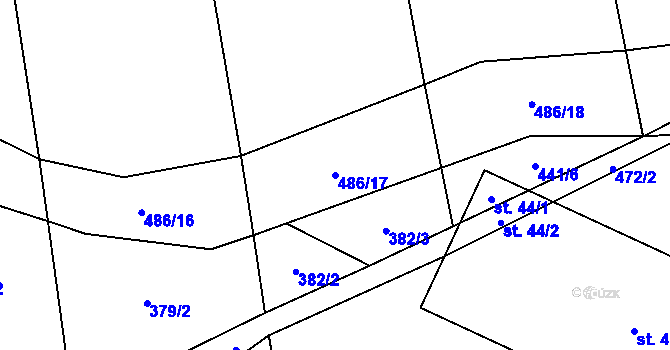 Parcela st. 486/17 v KÚ Pohnánec, Katastrální mapa