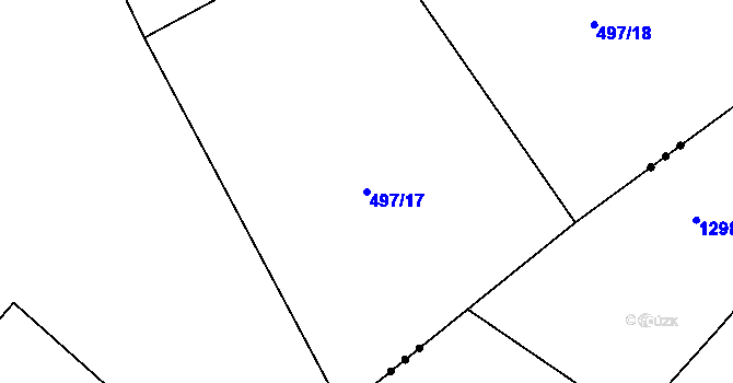 Parcela st. 497/17 v KÚ Pohnánec, Katastrální mapa