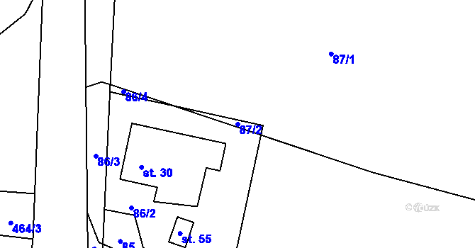 Parcela st. 87/2 v KÚ Pohnánec, Katastrální mapa