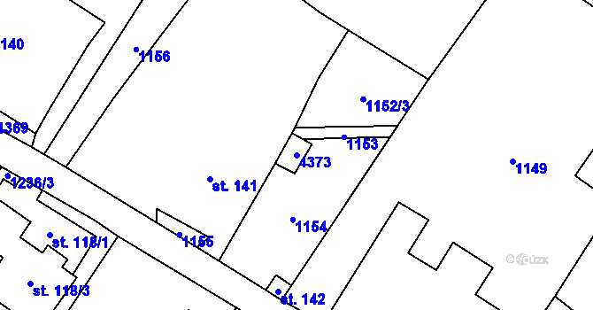 Parcela st. 4373 v KÚ Nová Ves u Litomyšle, Katastrální mapa