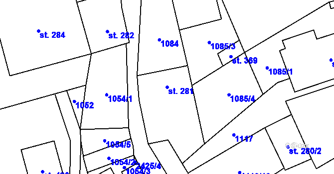 Parcela st. 281 v KÚ Pohodlí, Katastrální mapa