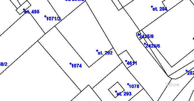 Parcela st. 292 v KÚ Pohodlí, Katastrální mapa
