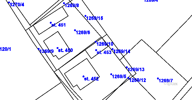 Parcela st. 453 v KÚ Pohodlí, Katastrální mapa