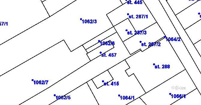 Parcela st. 457 v KÚ Pohodlí, Katastrální mapa