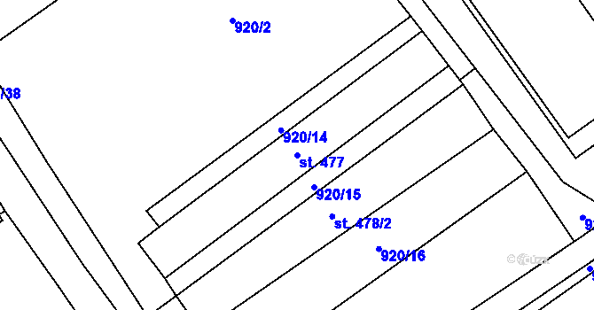 Parcela st. 477 v KÚ Pohodlí, Katastrální mapa