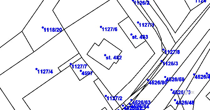 Parcela st. 482 v KÚ Pohodlí, Katastrální mapa