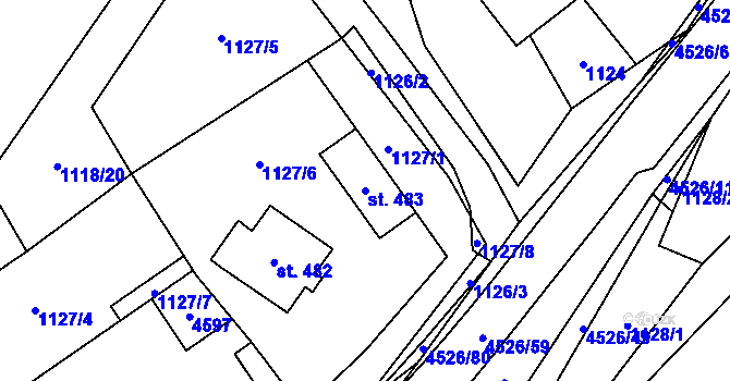 Parcela st. 483 v KÚ Pohodlí, Katastrální mapa