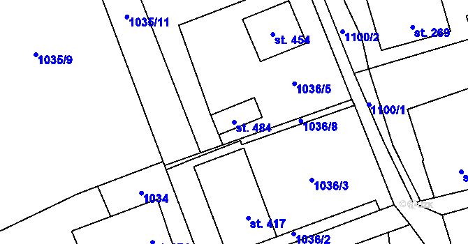 Parcela st. 484 v KÚ Pohodlí, Katastrální mapa