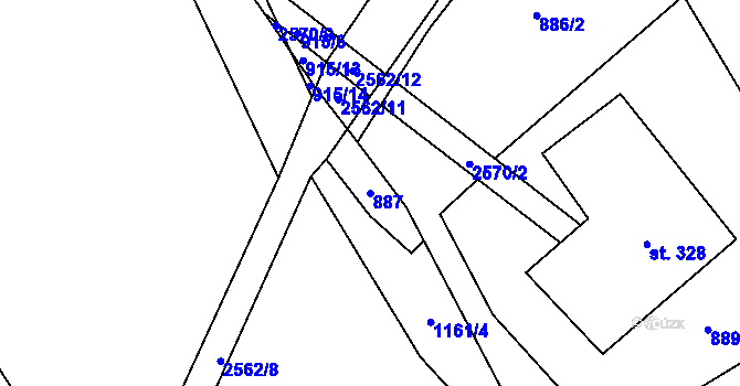 Parcela st. 887 v KÚ Pohodlí, Katastrální mapa