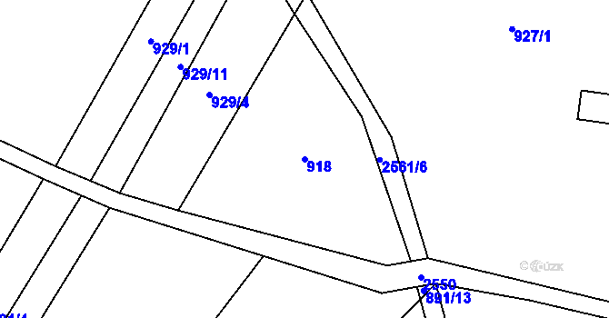 Parcela st. 918 v KÚ Pohodlí, Katastrální mapa