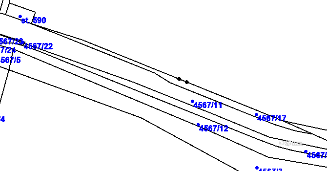 Parcela st. 4567/11 v KÚ Pohodlí, Katastrální mapa