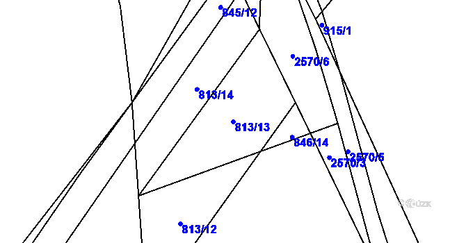 Parcela st. 813/13 v KÚ Pohodlí, Katastrální mapa