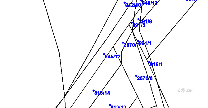 Parcela st. 845/12 v KÚ Pohodlí, Katastrální mapa