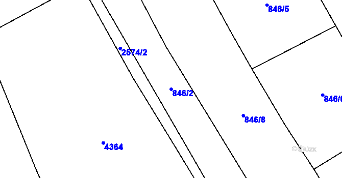 Parcela st. 846/2 v KÚ Pohodlí, Katastrální mapa