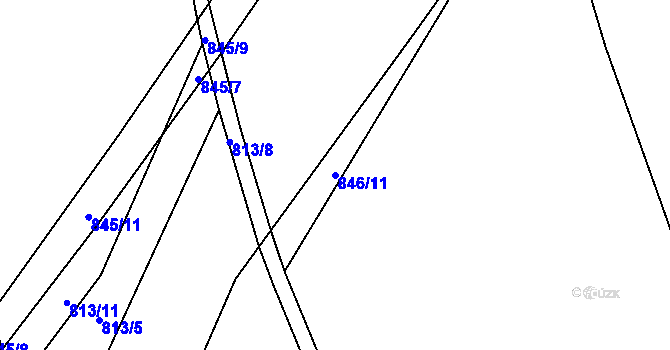 Parcela st. 846/11 v KÚ Pohodlí, Katastrální mapa