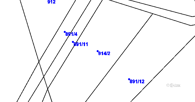 Parcela st. 914/2 v KÚ Pohodlí, Katastrální mapa
