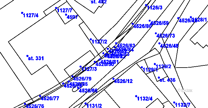 Parcela st. 4526/51 v KÚ Pohodlí, Katastrální mapa