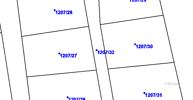 Parcela st. 1207/32 v KÚ Pohodlí, Katastrální mapa