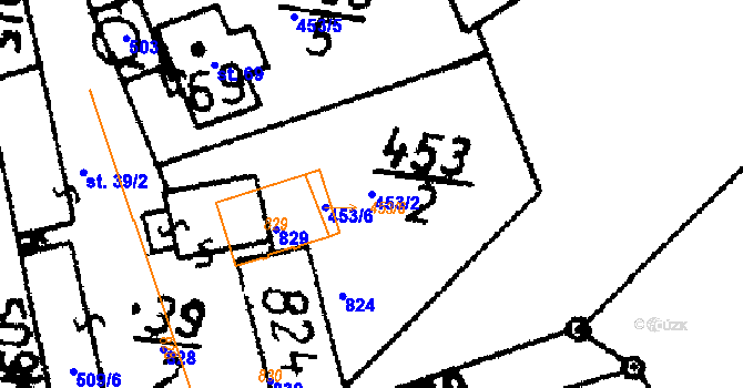 Parcela st. 453/2 v KÚ Pivonice u Pohorské Vsi, Katastrální mapa
