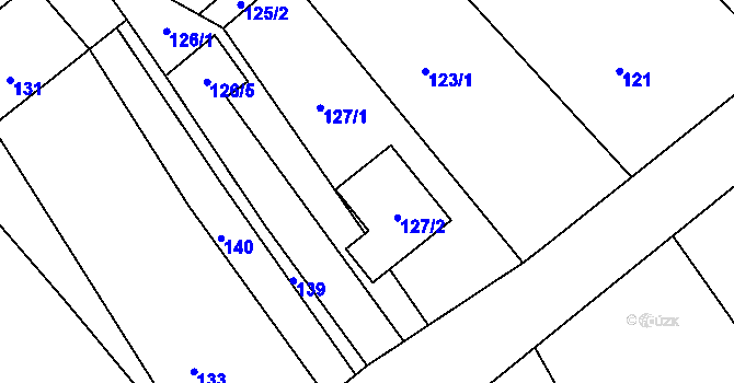Parcela st. 127 v KÚ Pohoř, Katastrální mapa