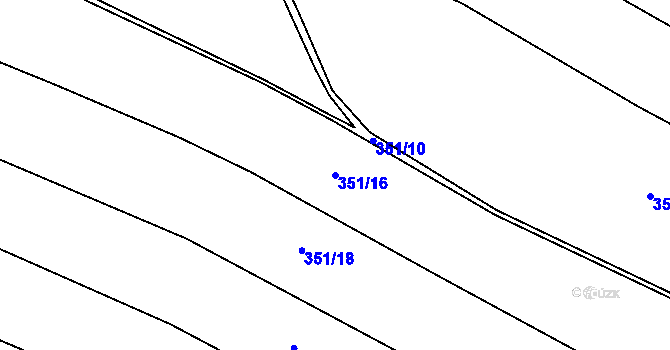 Parcela st. 351/16 v KÚ Pohoř, Katastrální mapa