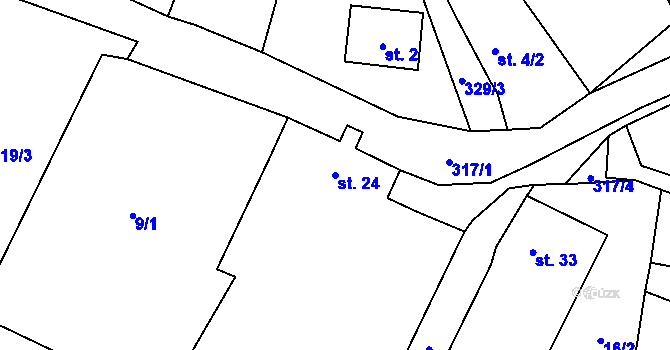 Parcela st. 24 v KÚ Maškovice, Katastrální mapa