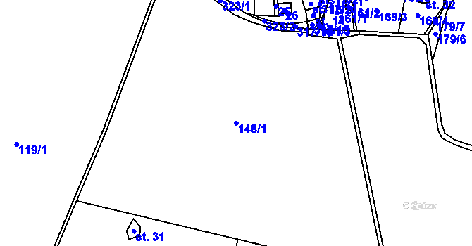 Parcela st. 148/1 v KÚ Maškovice, Katastrální mapa