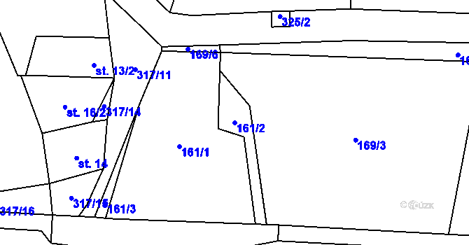 Parcela st. 161/2 v KÚ Maškovice, Katastrální mapa