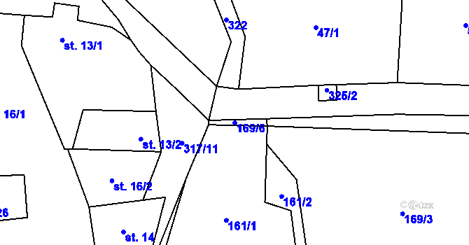 Parcela st. 169/6 v KÚ Maškovice, Katastrální mapa