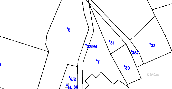 Parcela st. 329/4 v KÚ Maškovice, Katastrální mapa