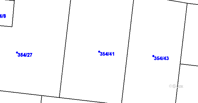 Parcela st. 354/41 v KÚ Pohořany, Katastrální mapa