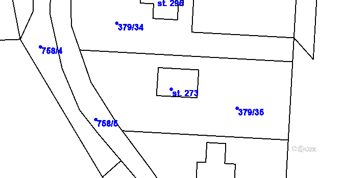 Parcela st. 273 v KÚ Pohořany, Katastrální mapa