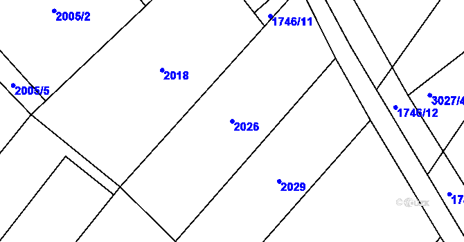 Parcela st. 2026 v KÚ Pohořelice nad Jihlavou, Katastrální mapa