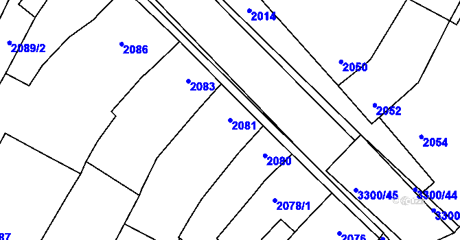 Parcela st. 2081 v KÚ Pohořelice nad Jihlavou, Katastrální mapa