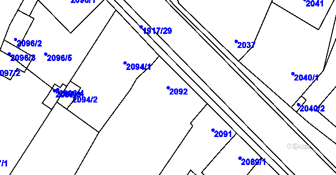Parcela st. 2092 v KÚ Pohořelice nad Jihlavou, Katastrální mapa