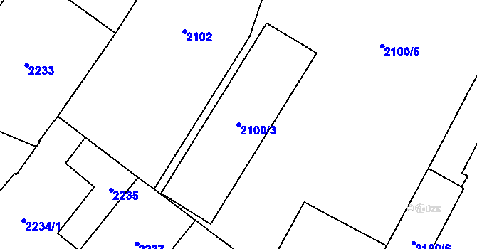 Parcela st. 2100/3 v KÚ Pohořelice nad Jihlavou, Katastrální mapa