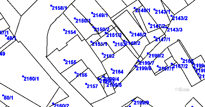 Parcela st. 2152 v KÚ Pohořelice nad Jihlavou, Katastrální mapa