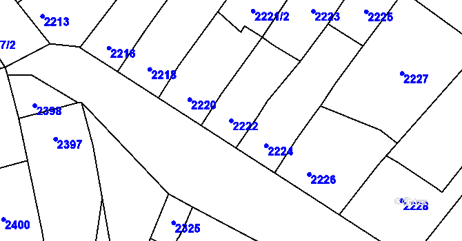 Parcela st. 2222 v KÚ Pohořelice nad Jihlavou, Katastrální mapa
