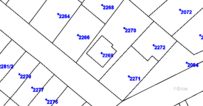 Parcela st. 2269 v KÚ Pohořelice nad Jihlavou, Katastrální mapa