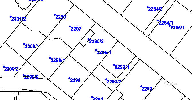 Parcela st. 2295/1 v KÚ Pohořelice nad Jihlavou, Katastrální mapa