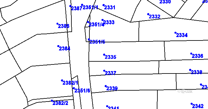 Parcela st. 2335 v KÚ Pohořelice nad Jihlavou, Katastrální mapa