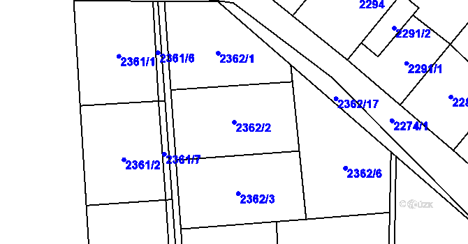 Parcela st. 2362/2 v KÚ Pohořelice nad Jihlavou, Katastrální mapa
