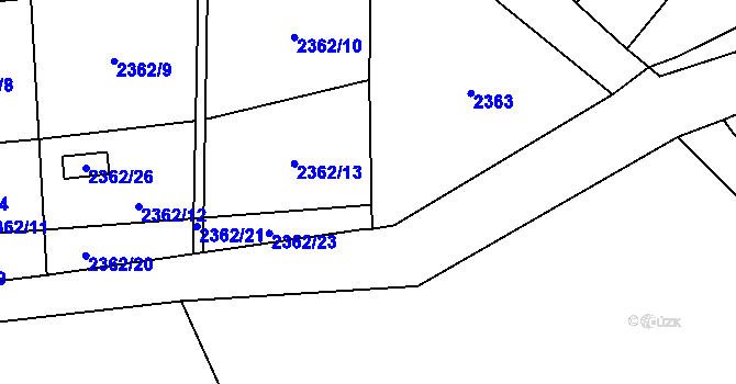 Parcela st. 2362/22 v KÚ Pohořelice nad Jihlavou, Katastrální mapa