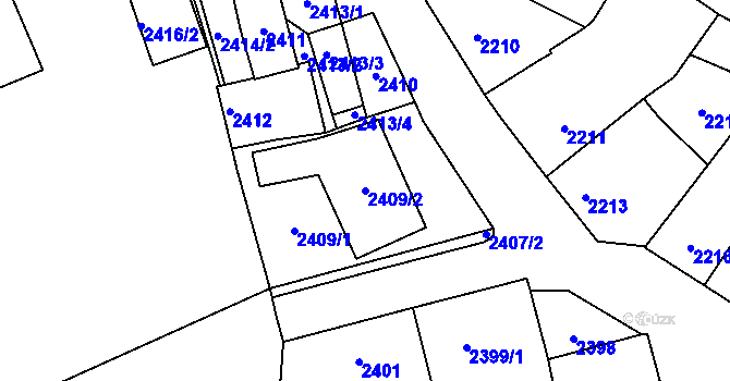 Parcela st. 2409/2 v KÚ Pohořelice nad Jihlavou, Katastrální mapa