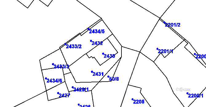 Parcela st. 2430 v KÚ Pohořelice nad Jihlavou, Katastrální mapa