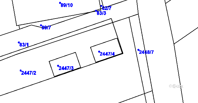 Parcela st. 2447/4 v KÚ Pohořelice nad Jihlavou, Katastrální mapa