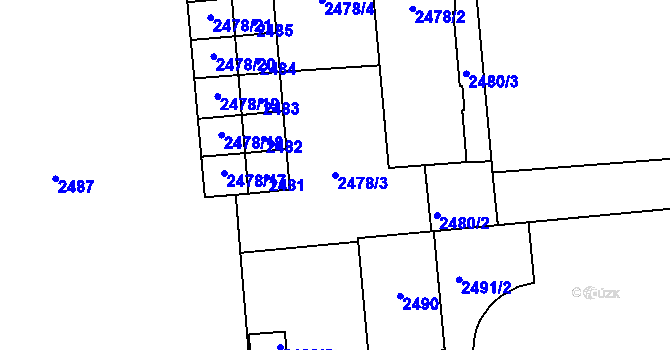 Parcela st. 2478/3 v KÚ Pohořelice nad Jihlavou, Katastrální mapa