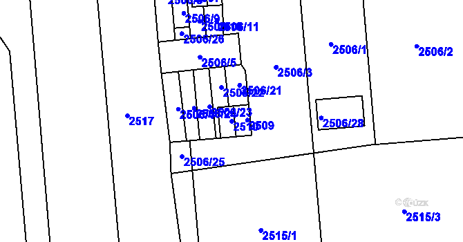 Parcela st. 2510 v KÚ Pohořelice nad Jihlavou, Katastrální mapa