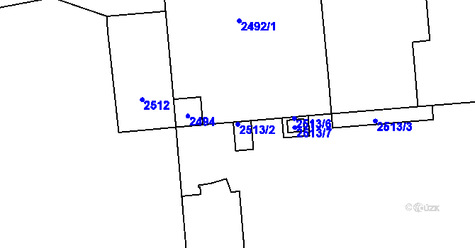 Parcela st. 2513/2 v KÚ Pohořelice nad Jihlavou, Katastrální mapa