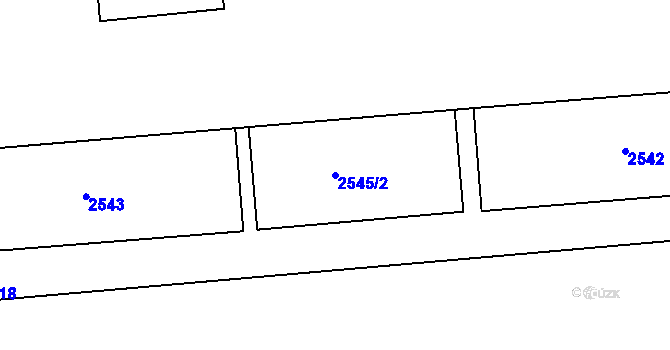 Parcela st. 2545/2 v KÚ Pohořelice nad Jihlavou, Katastrální mapa